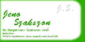 jeno szakszon business card